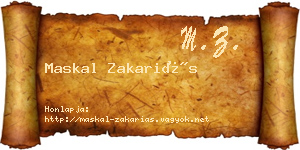 Maskal Zakariás névjegykártya